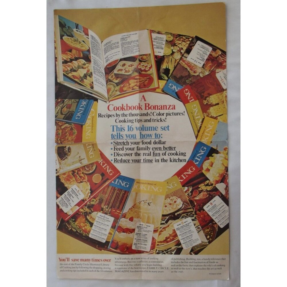 Advertisement Flyer -Family Circle Illustrated Library of Cooking Cookbook Set